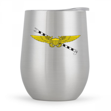 The Bordeaux Stainless Steel Wine Cup with NFO Wings & Hook screen printed